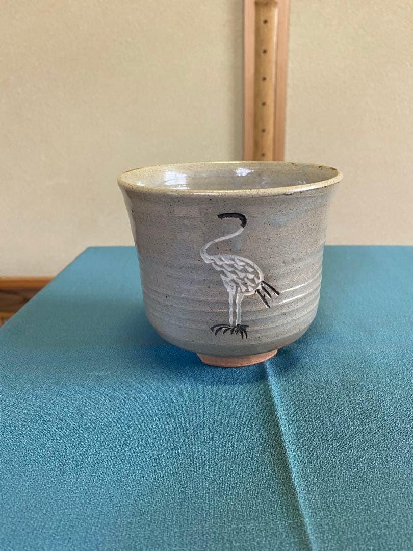 茶道具/茶碗 立鶴茶碗 廣州窯　共箱