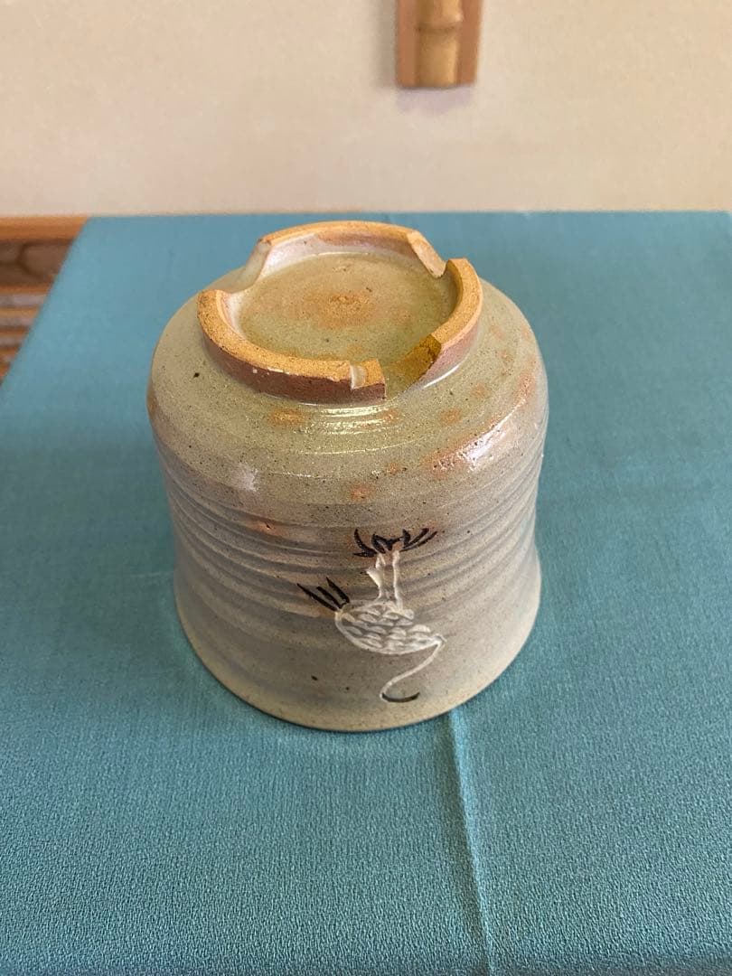 茶道具/茶碗 立鶴茶碗 廣州窯　共箱