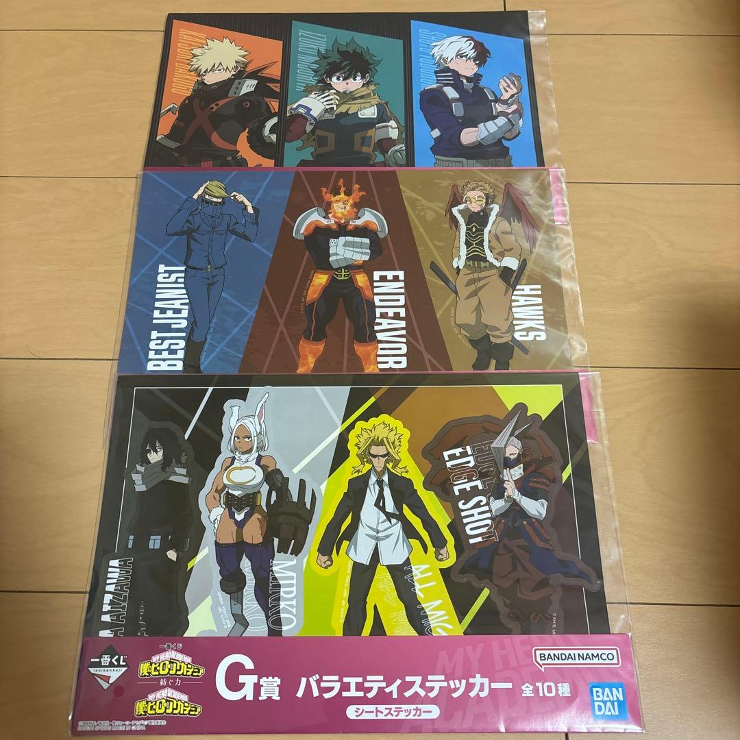一番くじヒロアカ連なる星霜 爆豪フィギュア　紡ぐ力ステッカー3種