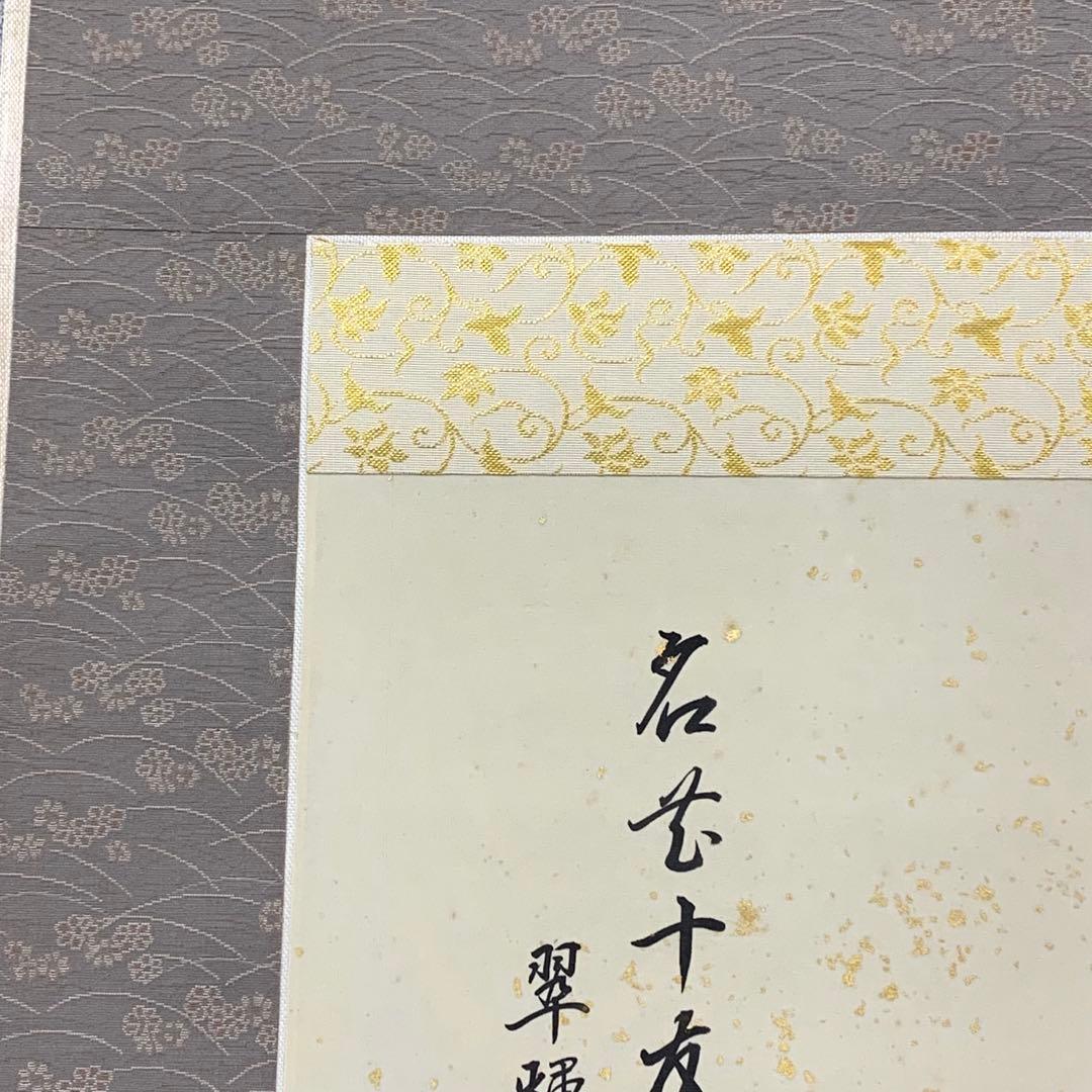 掛軸 金武翠輝 名花十友 共箱 66.6×195.4cm A-23