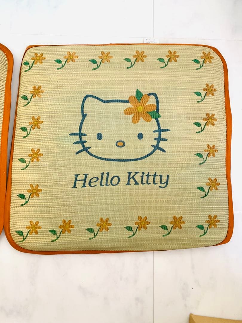 サンリオ ハローキティ い草 クッション 座布団 2個セット 日本限レトロ レア