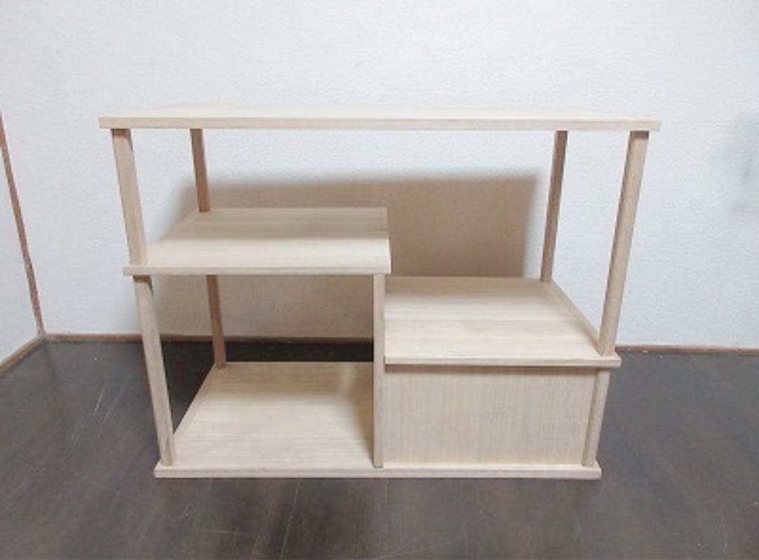 ほぼ未使用 茶道具 善道作 桐木地 利休袋棚 志野棚 組立式 炉用 大棚 共箱