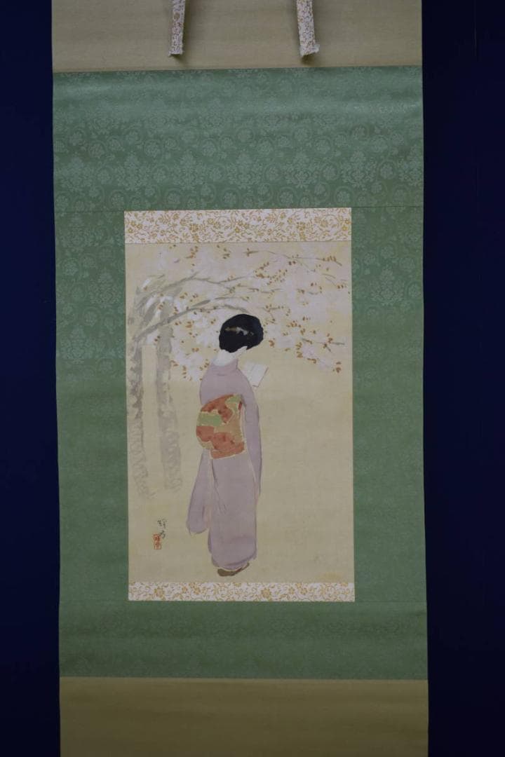 模写/池田輝方/美人画/布袋屋掛軸HG-597