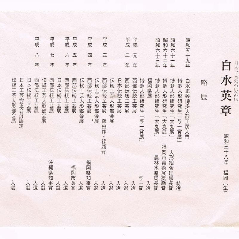 博多人形　日本工芸会正会員　白水英章作　「猩々」　台・立札付　C　R6662B