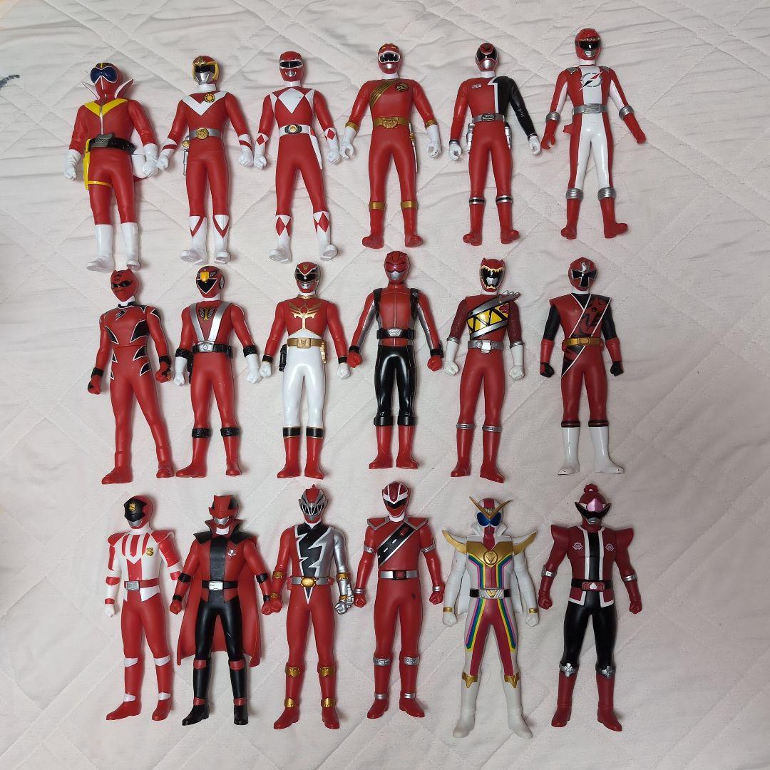 戦隊ヒーローソフビ◆レッド18体セット