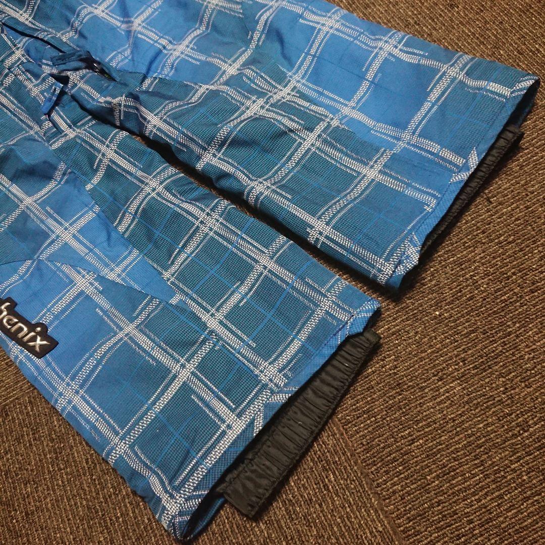 送料無料【Phenix】青チェック柄スキーパンツ S-72