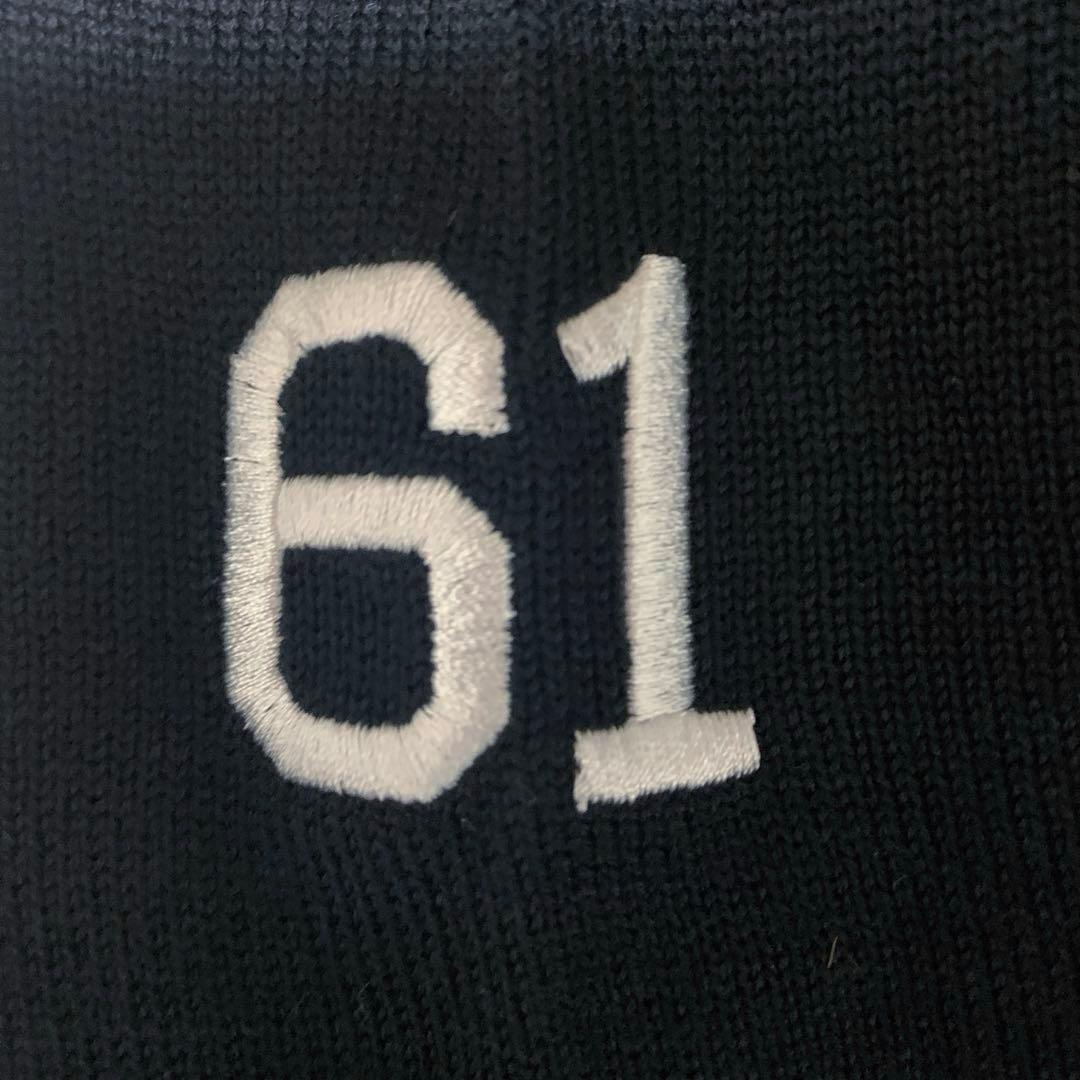 ROUGH&SWELL ブラック ニットセーター ウール ワッペン 刺繍