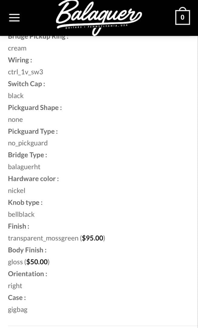 Balaguer Guitars Espada(セミオーダー)