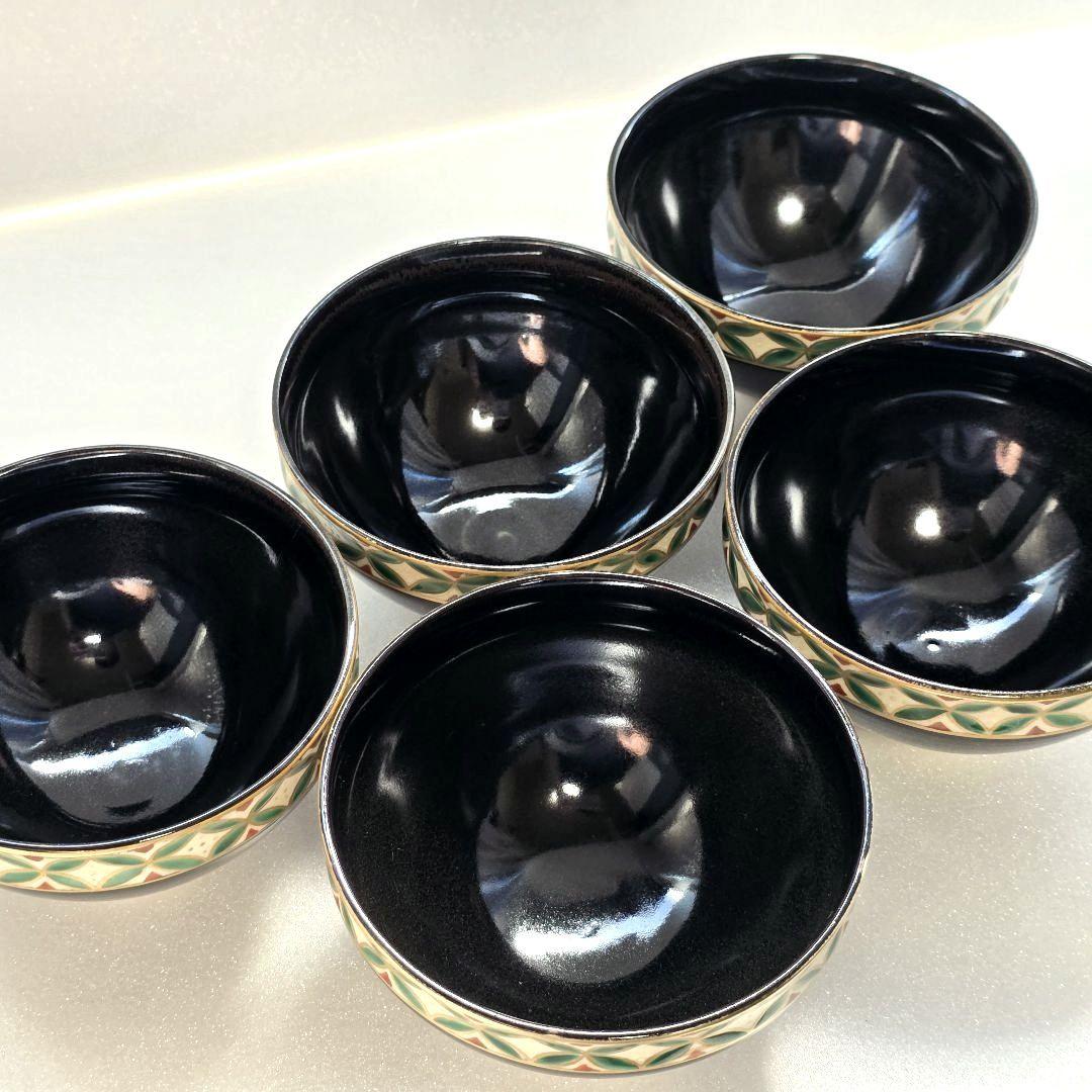 10杯 京焼 瑞雲窯 天目型七宝文 抹茶 碗 茶道具 茶器