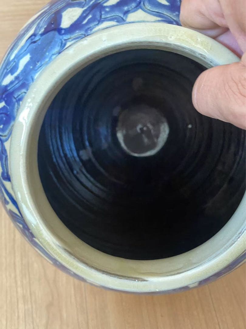 中国 染付草花文壶時代 青花 大壺 花瓶 古董