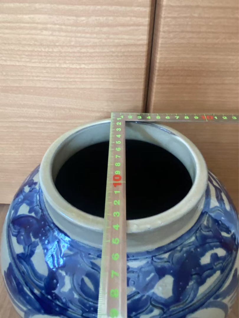 中国 染付草花文壶時代 青花 大壺 花瓶 古董