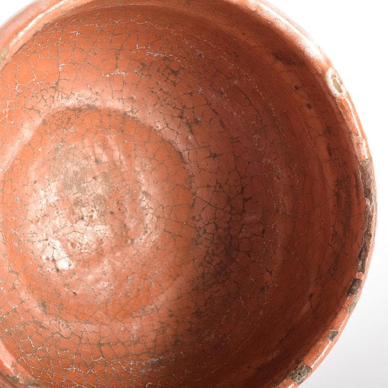 茶道具　楽吉左衛門　左入作　赤楽茶碗　九代　大樋長左衛門極め箱　V　R7631