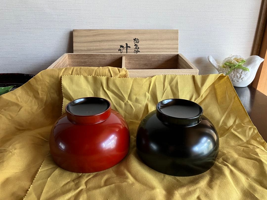 輪島塗　輪島屋善仁　汁椀　夫婦椀　お椀　２客　漆工芸　ZEN-NI