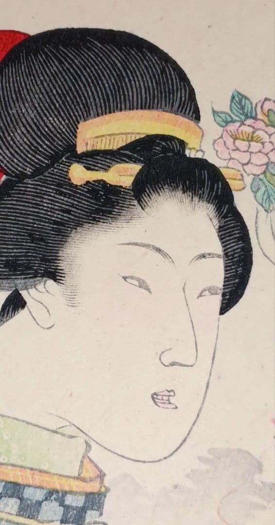 浮世絵版画、雪月花（花上野)橋本周延画、明治32年1月出版