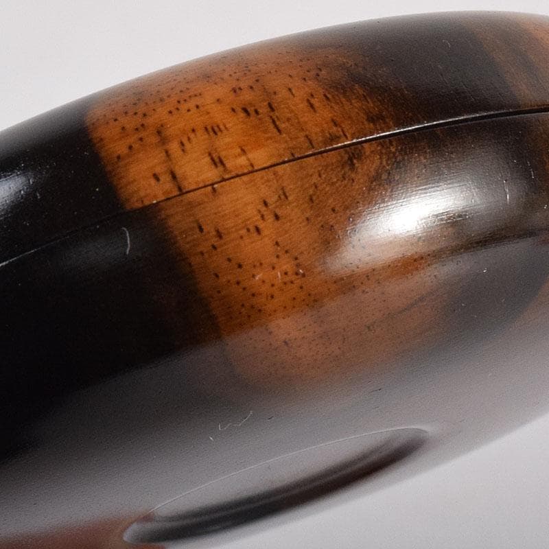 茶道具　福田芳朗作　黒柿香合　共布共箱　V　R8866