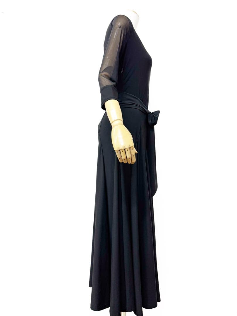 【シンプル】新品　黒　ウエストベルト　エスカルゴ　ワンピースｂ224