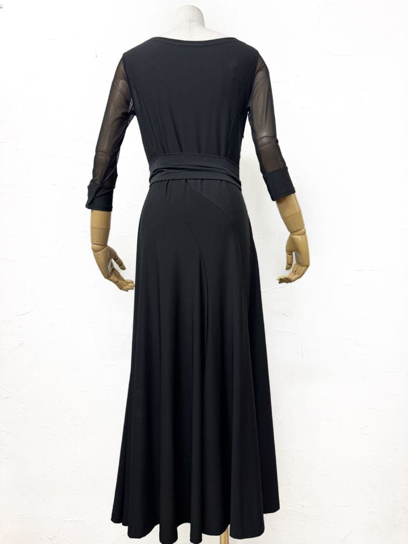 【シンプル】新品　黒　ウエストベルト　エスカルゴ　ワンピースｂ224