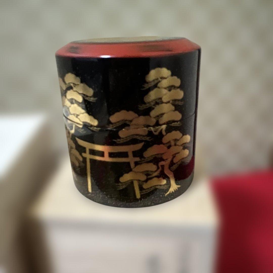 「新品」加賀塗師・和田寿峰作 住吉蒔絵 茶器　桐共箱