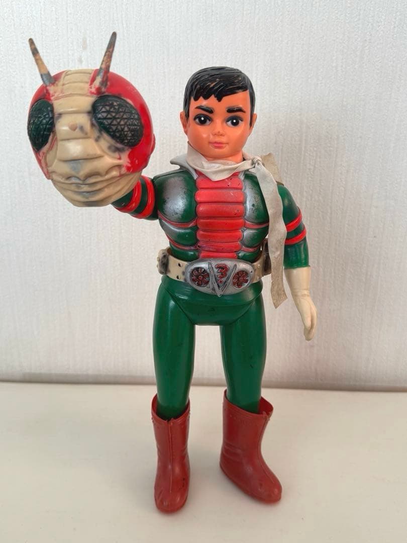 旧バンダイ 仮面ライダーV3 面取れ 当時物 マフラー付き