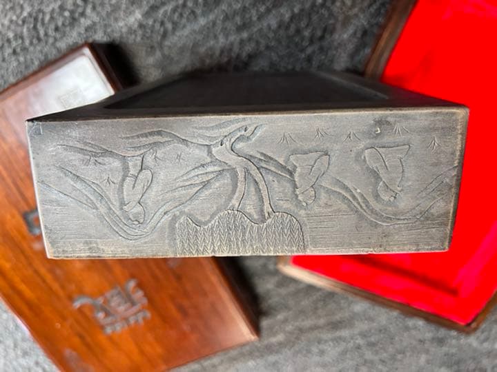 中国　硯　箱有り