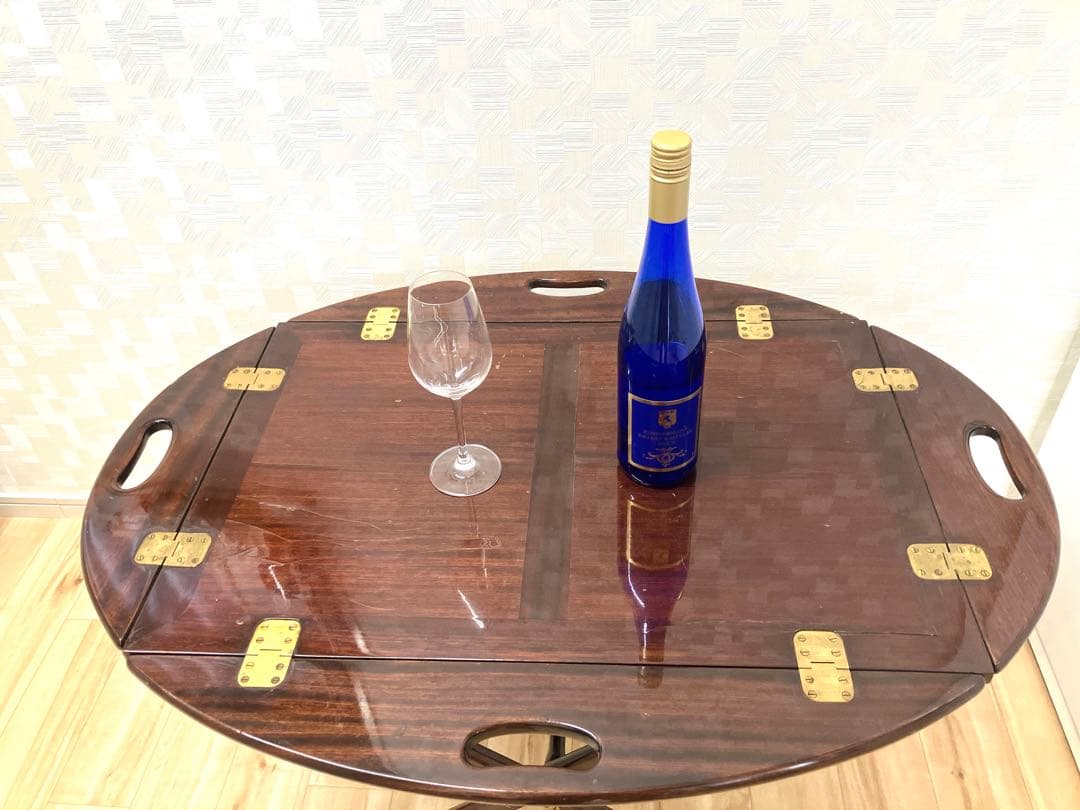 K*a様 アンティーク 折りたたみ式楕円形木製テーブル オークション方式