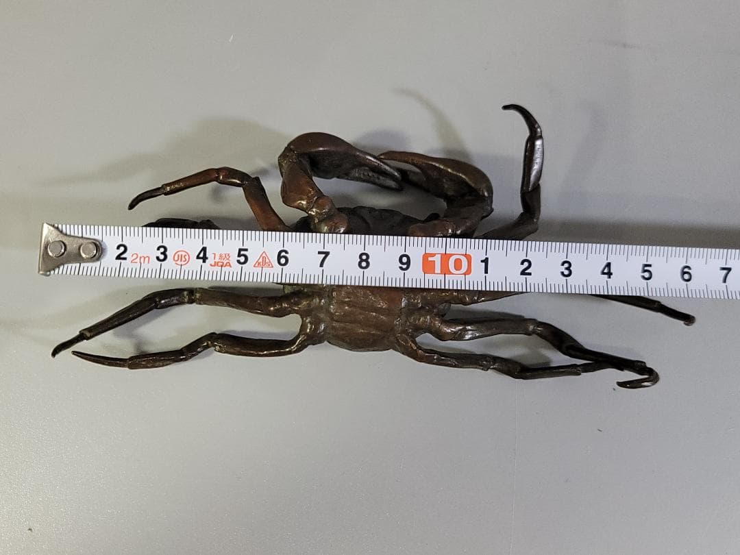 古銅 蟹 自在 盆石飾り 在銘 置物 DT613