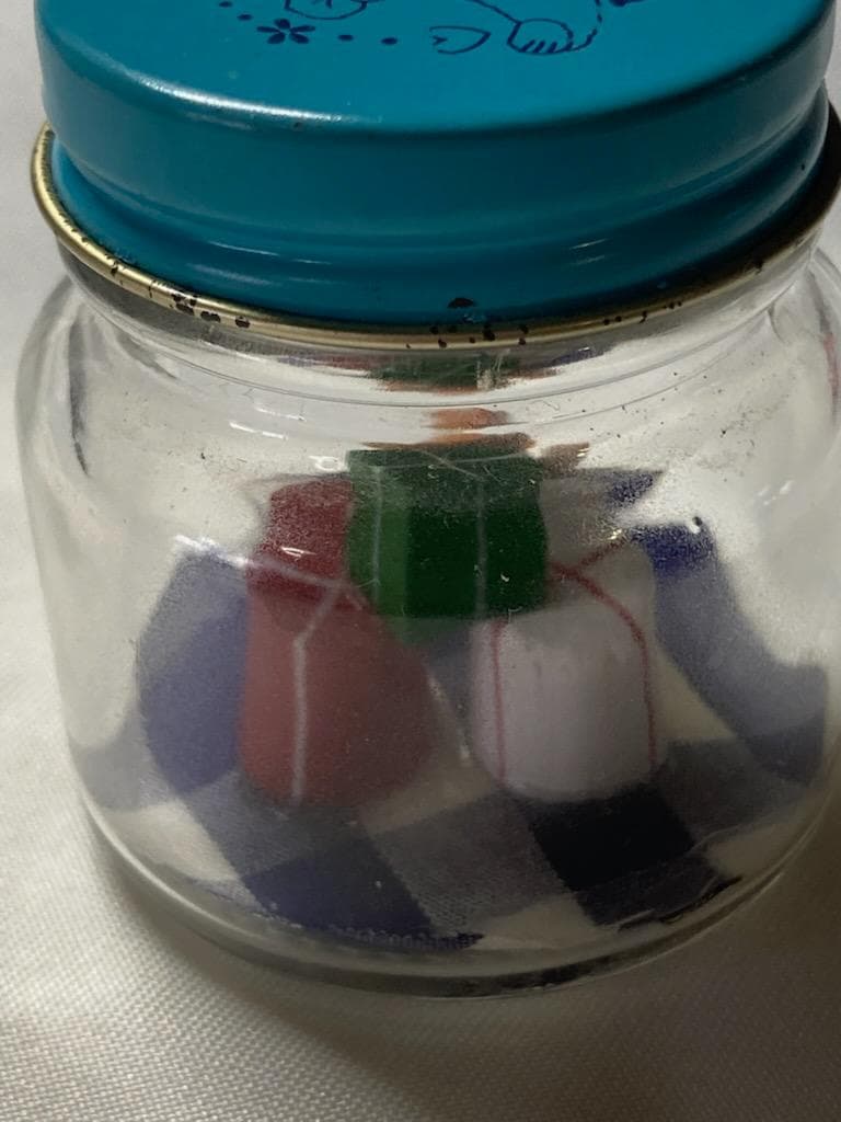 【※片耳欠けあり】　KUMAYA テディベア 瓶詰めミニチュア 瓶入り置物