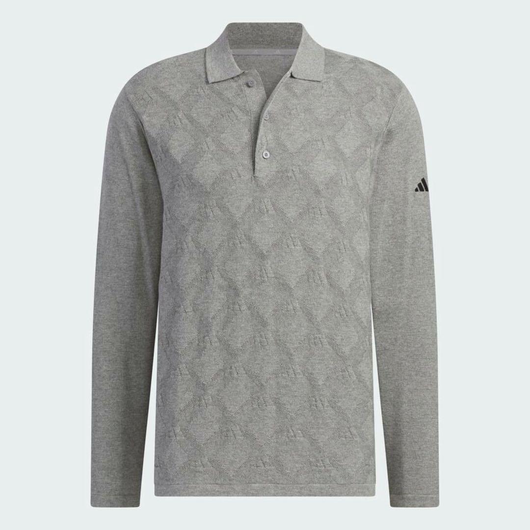 送料無料 新品 adidas GOLF アーガイル柄セーター ポロ XL GR