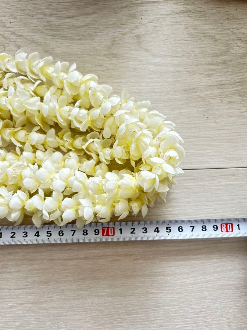 3058. フラダンス　タヒチアン　レイ　フラワーレイ　ピカケ　5連　ホワイト系