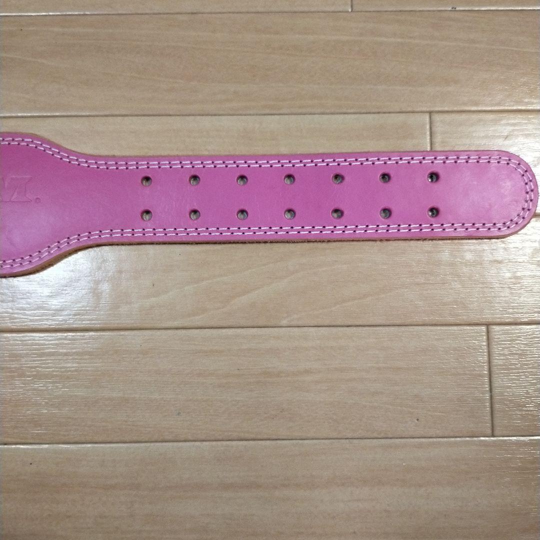 【未使用】GOLD'S GYM高級レザーウェストベルトEXピンクゴールドジム