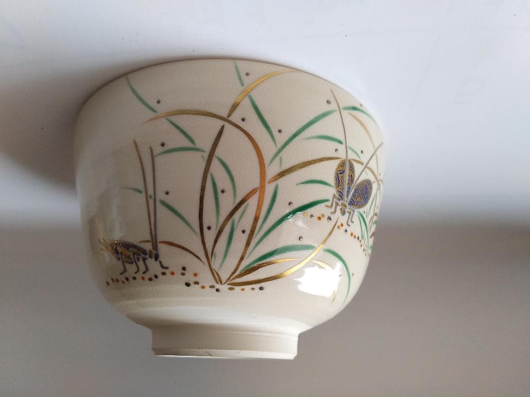 東福窯 中村能久 源氏絵 鈴虫 茶碗 京焼 共箱 共布 栞 茶道具 抹茶碗 新品