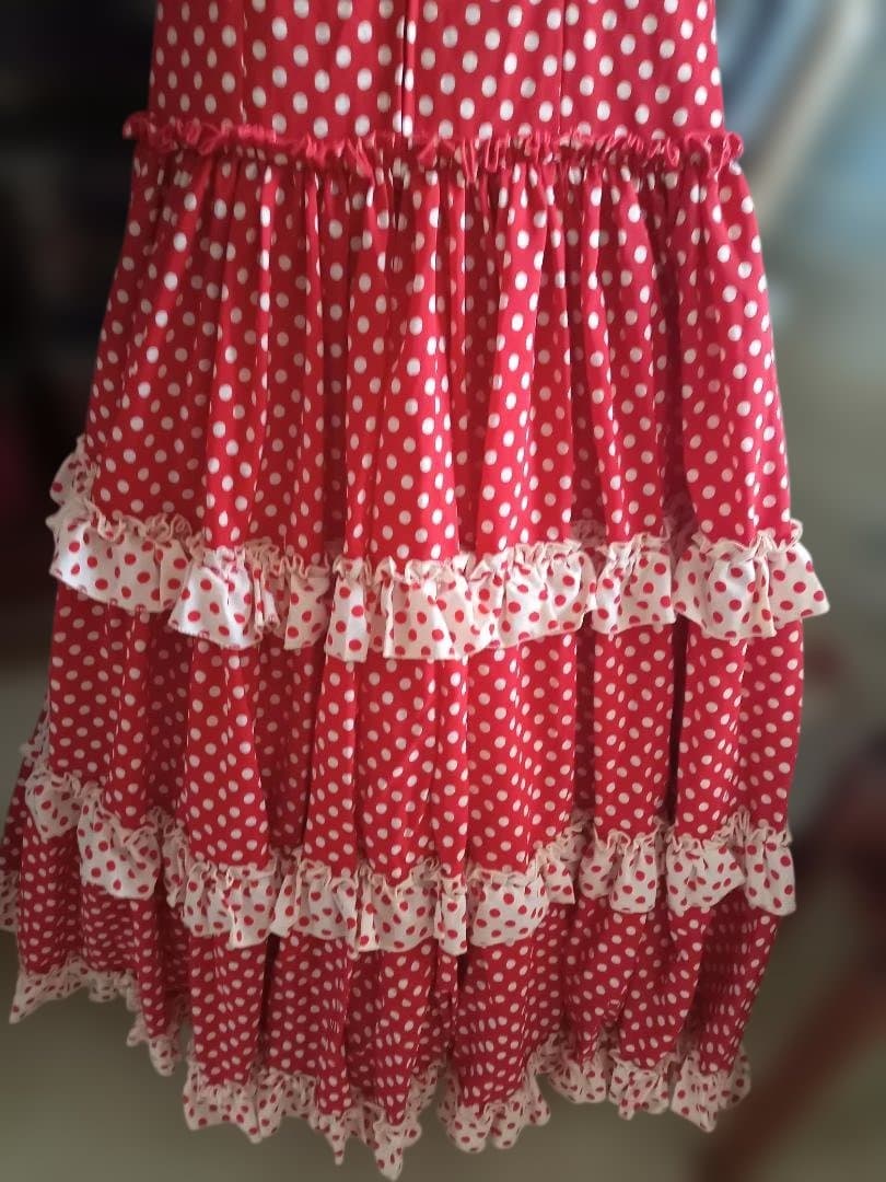 Bordados Floridos フラメンコドレス 赤 水玉