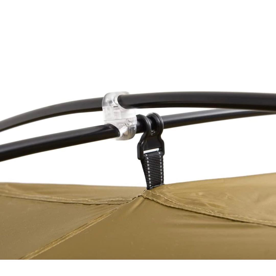 耐水性素材を使用したZerogramの山岳テントポール式設営で簡単に設営可能。