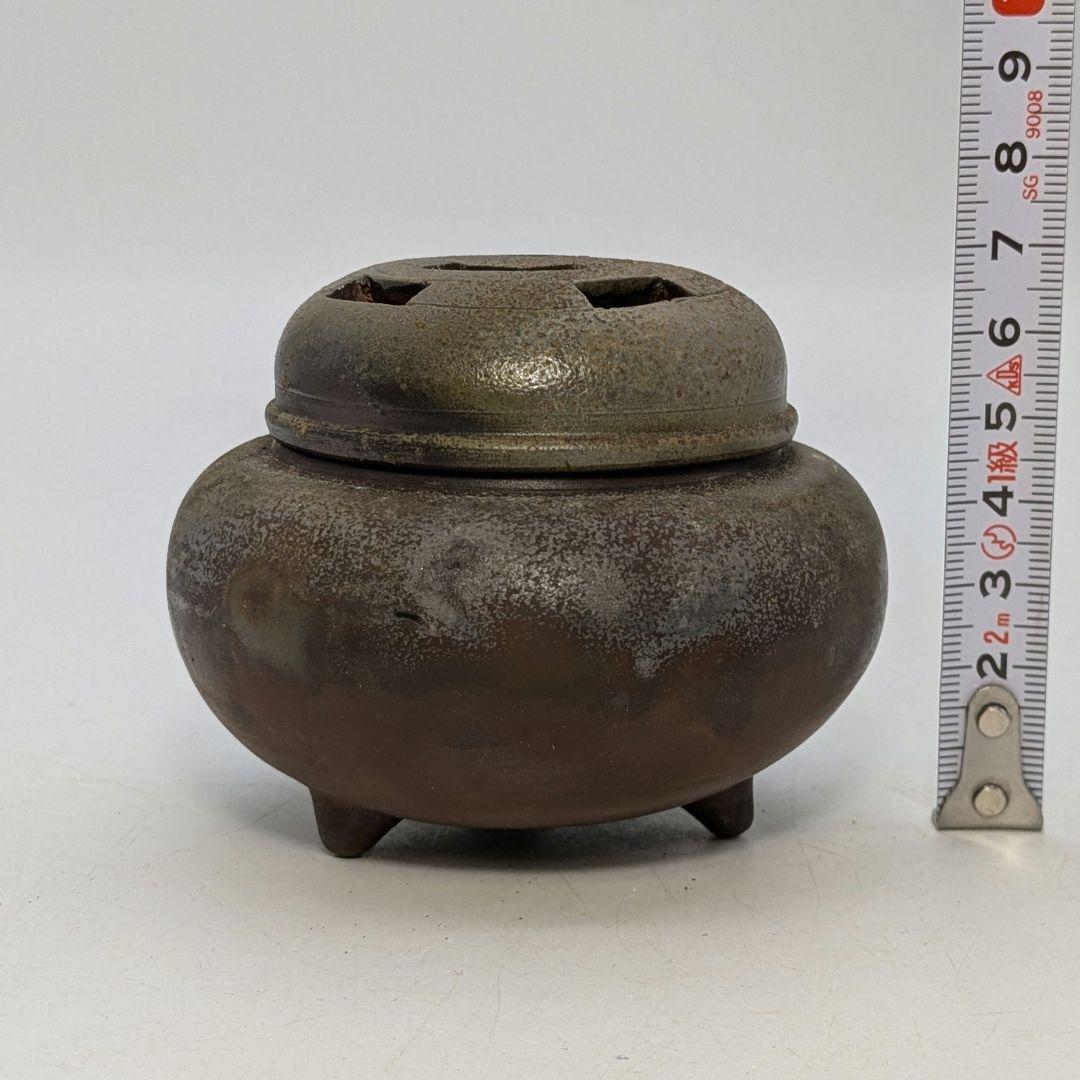 岡山県重要無形文化財 二代目藤田龍峰 備前焼 香炉 共箱共布栞 香爐 香道具