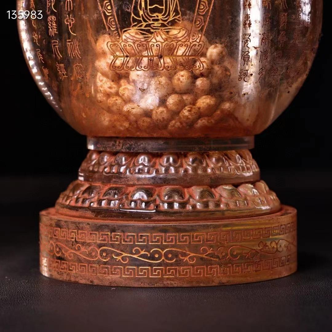 中国古美術・古水晶彫・描金舍利寶塔・金剛舍利子附・骨董品・古賞物