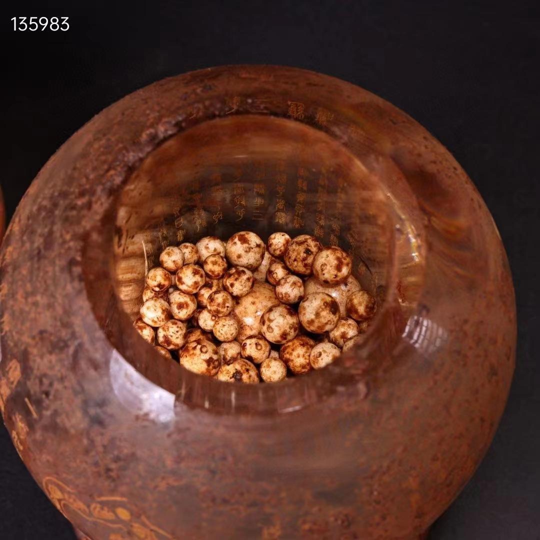 中国古美術・古水晶彫・描金舍利寶塔・金剛舍利子附・骨董品・古賞物