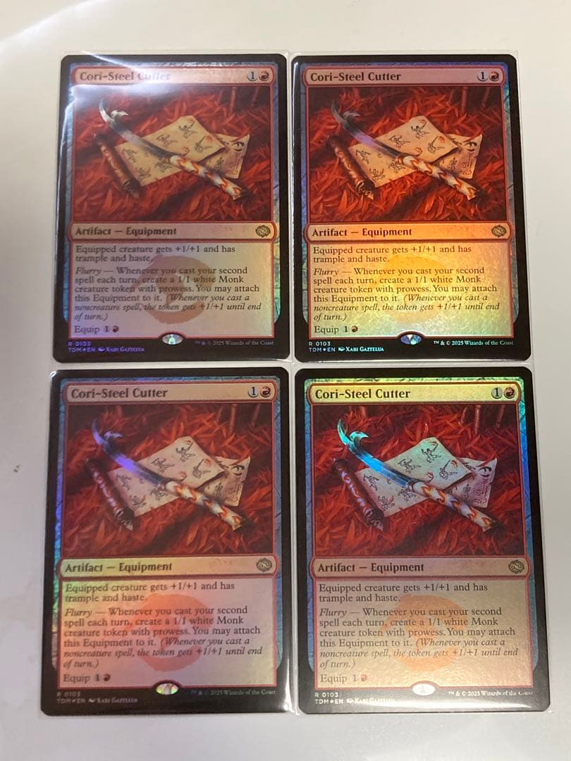 コーリ鋼の短刀 Cori-Steel Cutter foil 英語 4枚セット