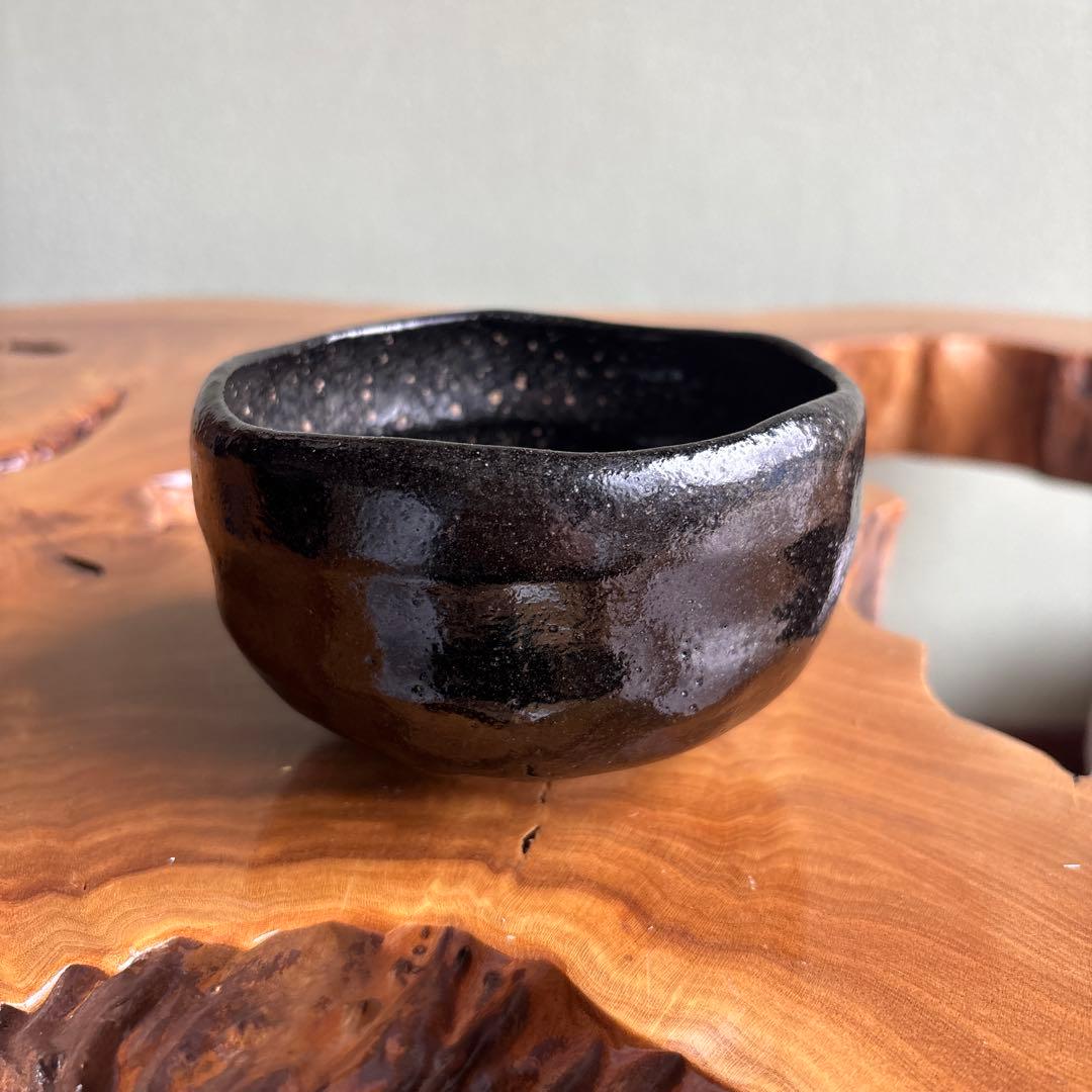 寿月窯 黒楽茶碗 楽焼 抹茶碗 茶道具 共箱 (16)