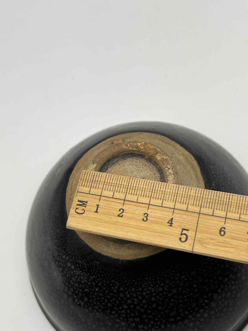 宋時代　黑釉油滴天目茶碗 建窯茶盞 旧家蔵出し 唐物　古賞物(A-59)