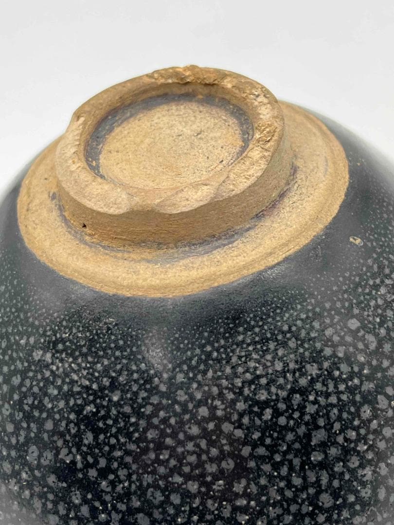 宋時代　黑釉油滴天目茶碗 建窯茶盞 旧家蔵出し 唐物　古賞物(A-59)