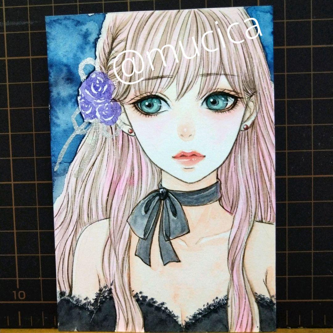 専用　手描きイラスト　水彩画　原画　美人画　オリジナル