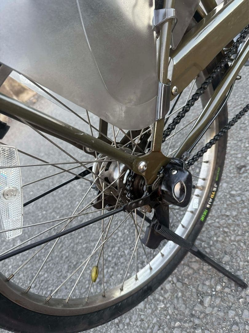 電動アシスト自転車 チャイルドシート付き オリーブグリーン