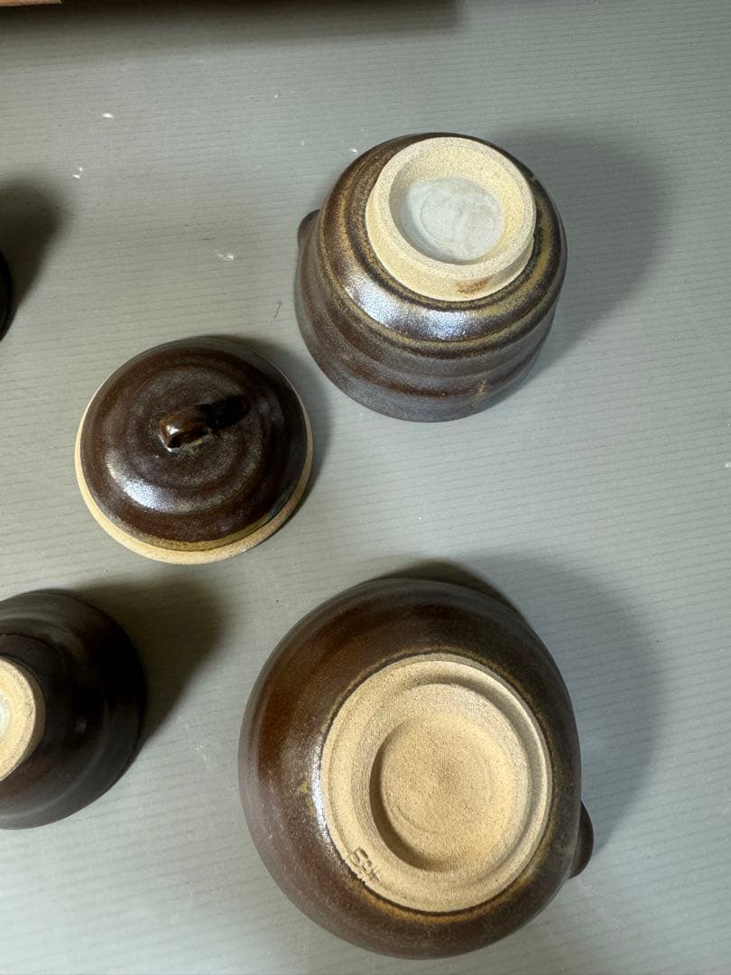 2425 有田焼　肥前唐津　茶器セット　宝瓶1客　湯冷し1客　湯呑5客　未使用