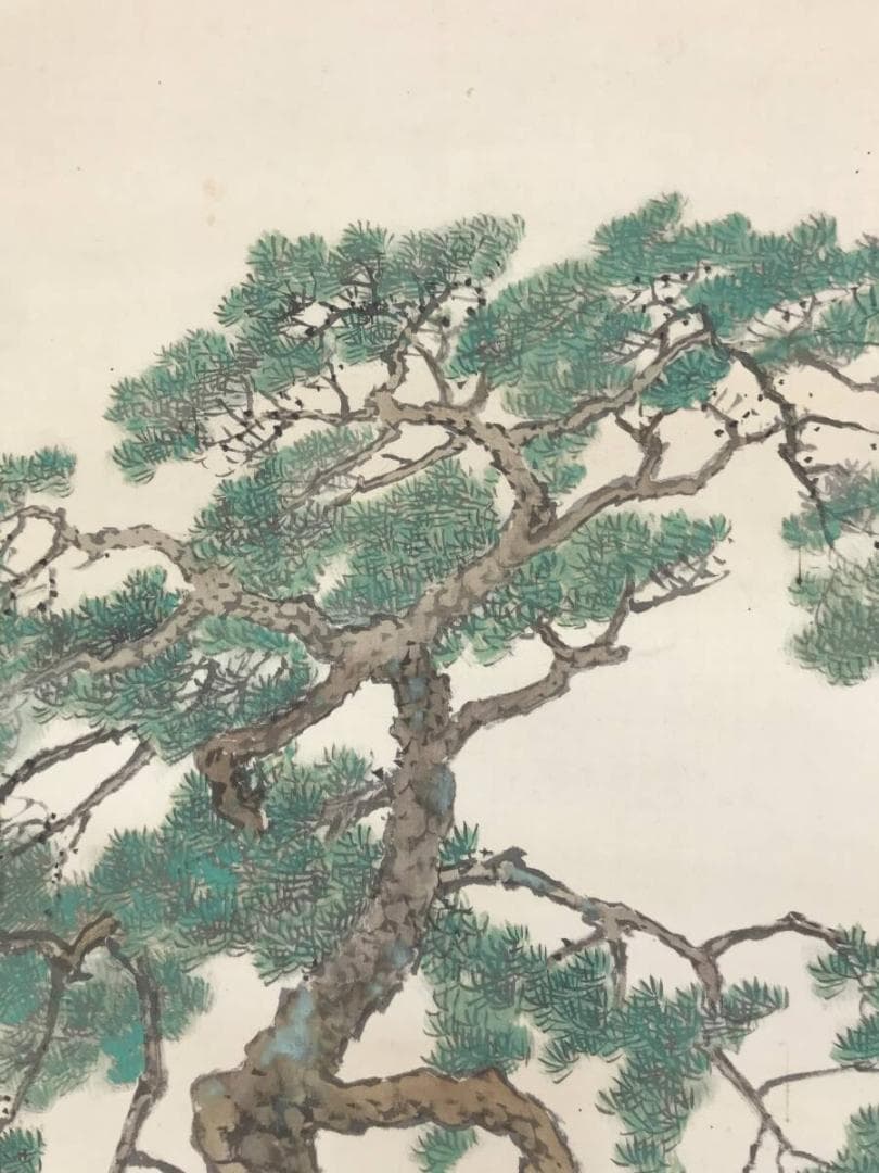 真作/村瀬環山/老松群鶴図/松鶴図/祝掛軸/正月掛軸/掛軸☆宝船☆AH-507