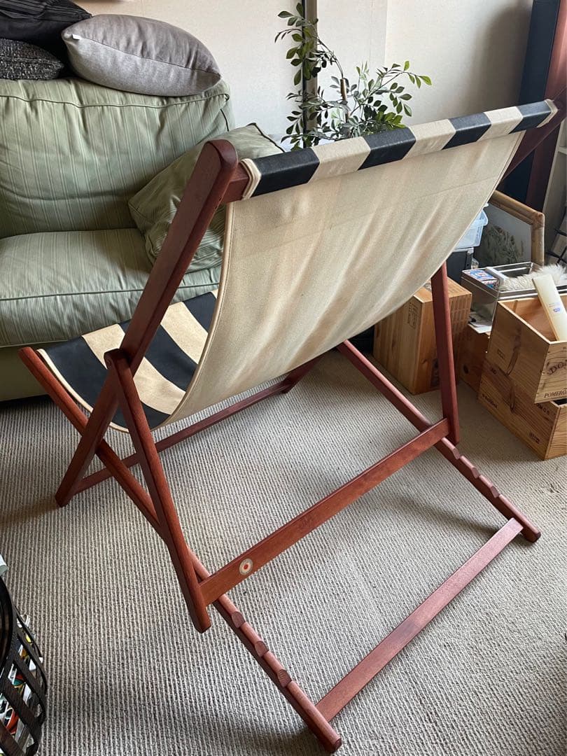 ★ フランス製　天然木　デッキチェア　　　リクライニングチェア　ガーデンチェア