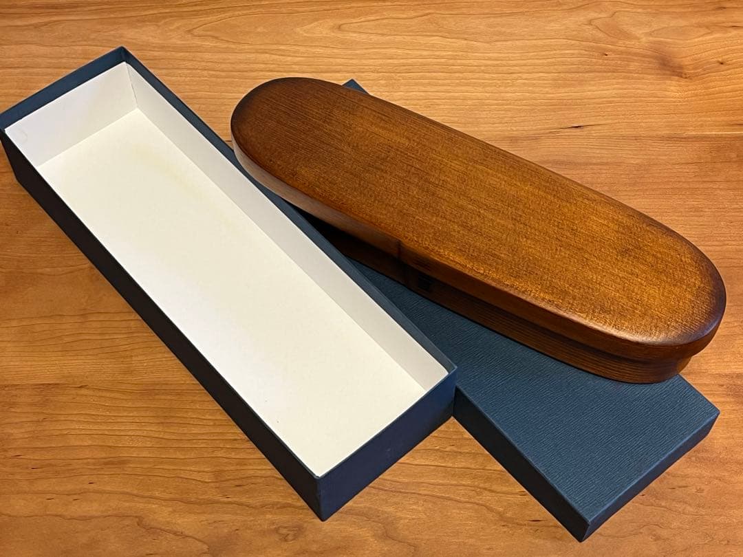 柴田慶信商店製曲げわっぱ、長手弁当箱（大）拭き漆