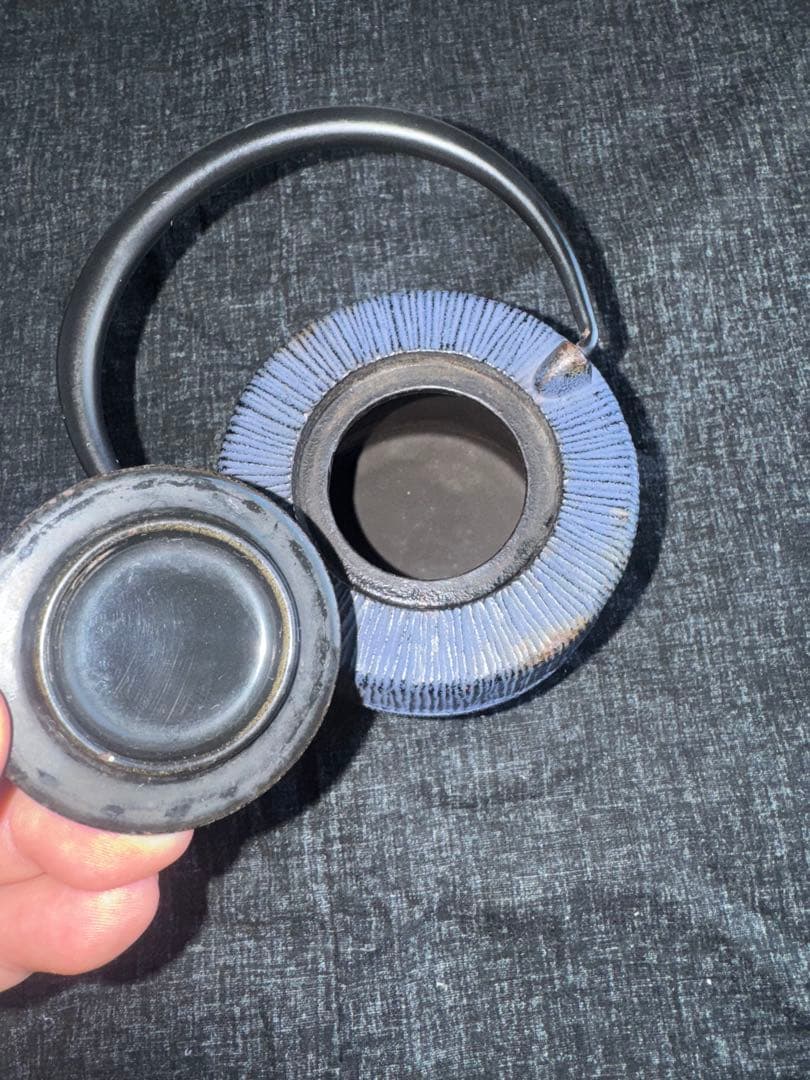 藍花　南部鉄瓶 450ml 岩鋳　藍紫