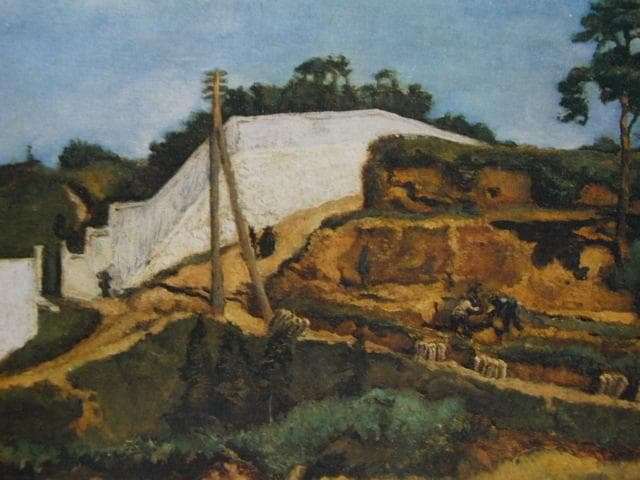 岸田劉生、【代々木附近（代々木附近の赤土風景）】、新品高級額 額装付