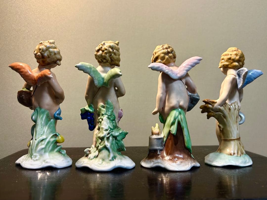 ドイツ　名窯　Bock Wallendorf ヴァレンドルフ　天使　4体セット