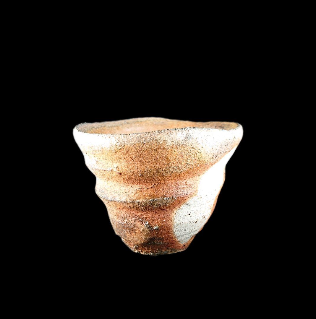 ■唐津焼 川上清美 備前唐津ぐい呑 共箱、共布、栞全揃い 本物保証 #ぐい呑み